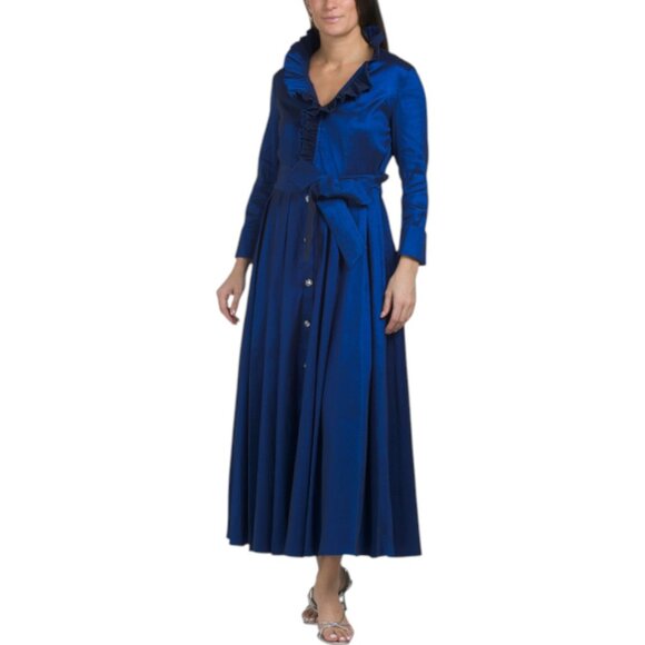 OLEG CASSINI Stretch Taffeta Shirt Dress - Picture 1 of 5